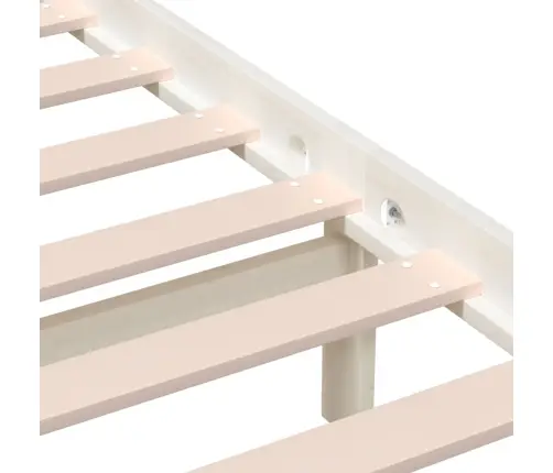 Voodiraam, Valge, Täismännipuit, 140 X 190 Cm