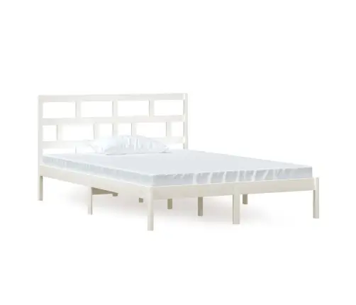 Gultas Rāmis, Balts, Priedes Masīvkoks, 140X200 Cm Vidaxl