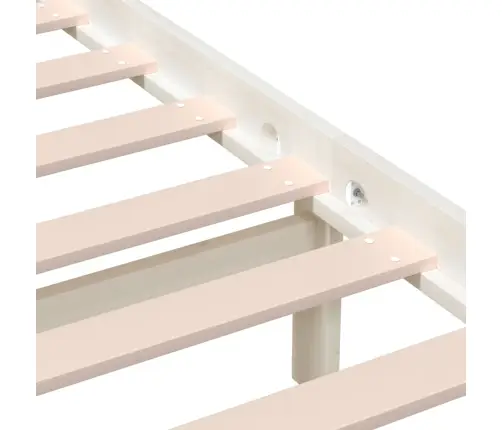 Gultas Rāmis, Balts, Priedes Masīvkoks, 140X200 Cm Vidaxl