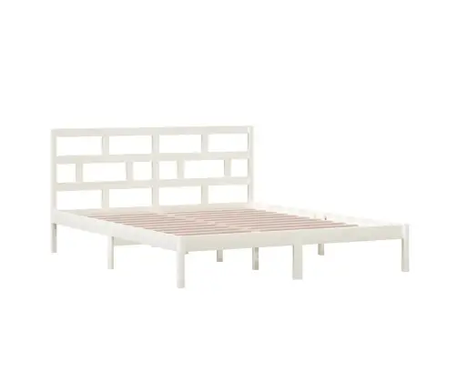 Voodiraam, Valge, Täismännipuit, 160 X 200 Cm