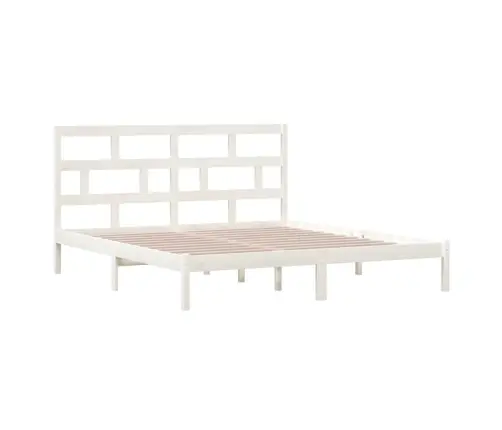 Gultas Rāmis, Balts, 180X200 Cm, Super King Izmērs, Masīvkoks Vidaxl