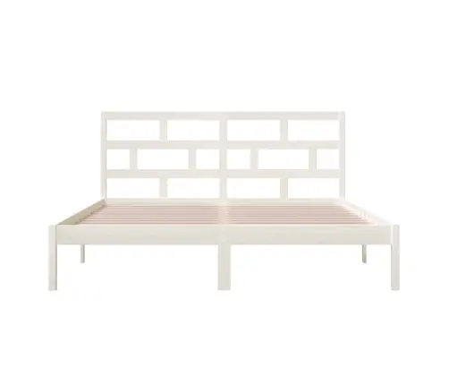 Gultas Rāmis, Balts, 180X200 Cm, Super King Izmērs, Masīvkoks Vidaxl