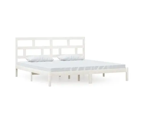 Lovos Rėmas, Baltos Spalvos, 200X200cm Pušies Medienos Masyvas