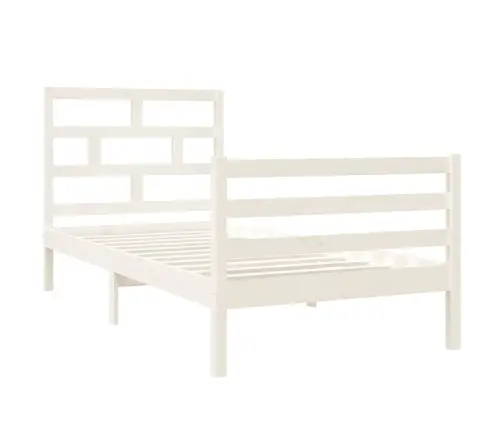 Gultas Rāmis, Balts, 90X190 Cm, Vienvietīgs, Masīvkoks Vidaxl