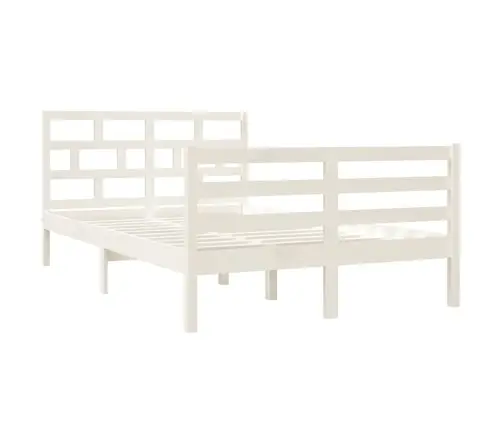 Voodiraam, Valge, 120 X 190 cm Männipuit