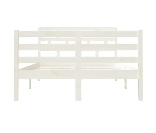 Voodiraam, Valge, 120 X 190 cm Männipuit