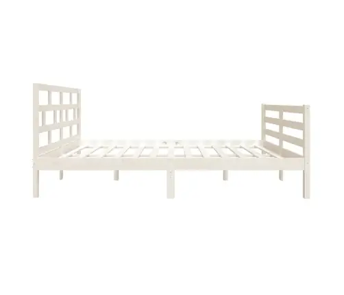 Voodiraam, Valge, 120 X 190 cm Männipuit