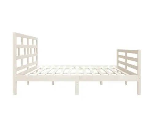 Gultas Rāmis, Balts, 135X190 Cm, Divvietīgs, Masīvkoks Vidaxl