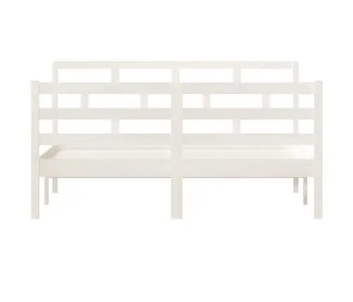 Voodiraam, Valge, Täismännipuit, 140 X 190 Cm