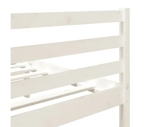 Voodiraam, Valge, Täismännipuit, 140 X 190 Cm