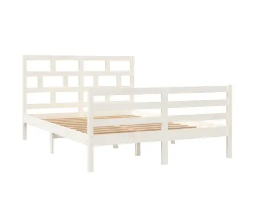 Gultas Rāmis, Balts, Priedes Masīvkoks, 140X200 Cm Vidaxl