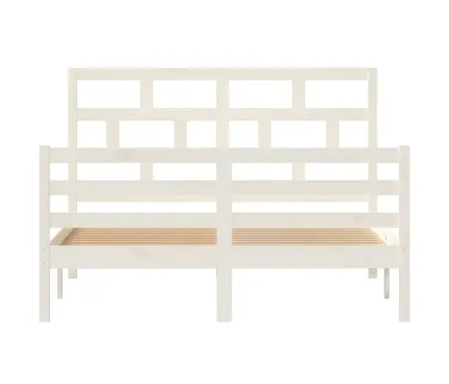 Gultas Rāmis, Balts, Priedes Masīvkoks, 140X200 Cm Vidaxl