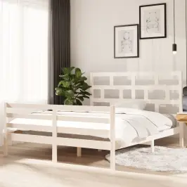 Lovos Rėmas, Baltas, 160X200 cm Pušies Medienos Masyvas
