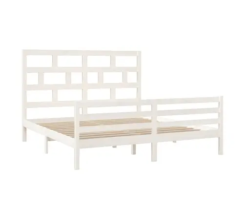 Voodiraam, Valge, Männipuit, 180 X 200 Cm