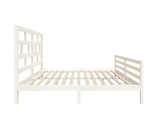 Voodiraam, Valge, Männipuit, 180 X 200 Cm