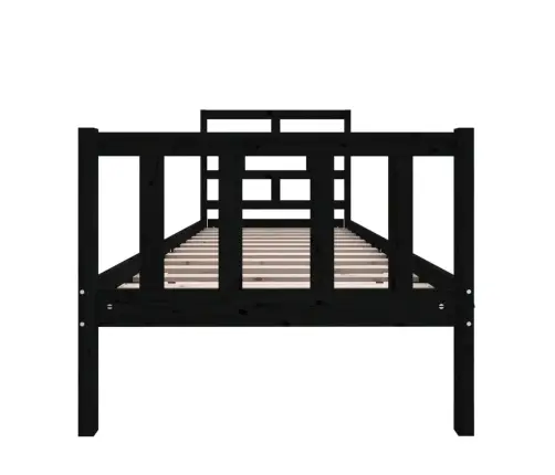 Gultas Rāmis, Melns, Masīvkoks, 75X190 Cm, Mazs, Vienvietīgs Vidaxl