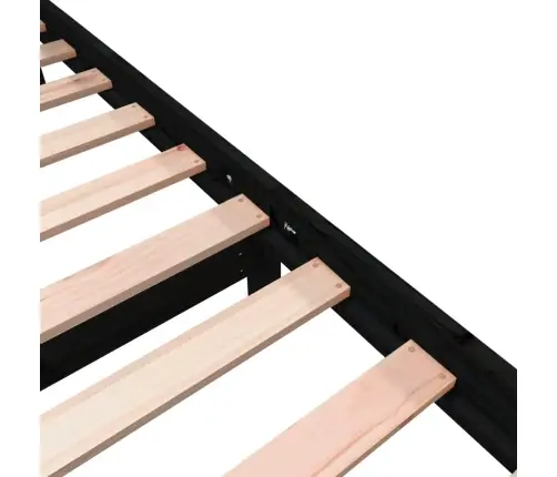 Gultas Rāmis, Melns, Masīvkoks, 75X190 Cm, Mazs, Vienvietīgs Vidaxl