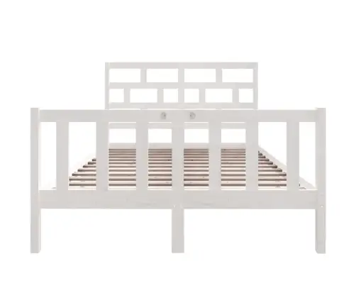 Voodiraam, Valge, Täismännipuit, 135 X 190 Cm