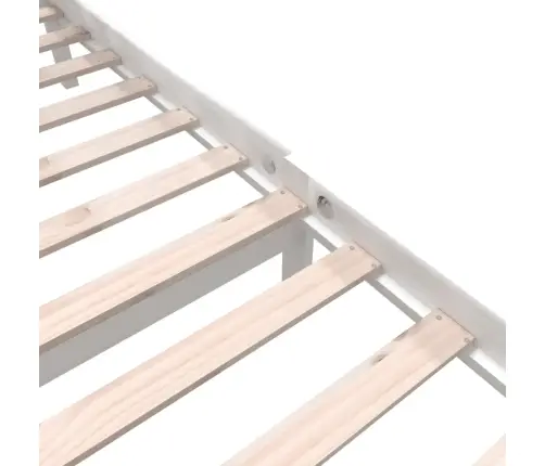 Voodiraam, Valge, Täismännipuit, 140 X 190 Cm