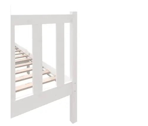 Voodiraam, Valge, Täismännipuit, 140 X 190 Cm