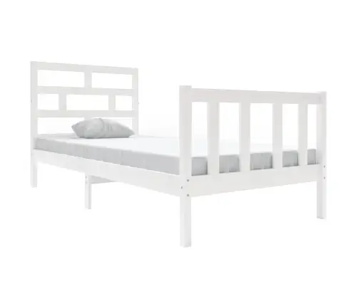 Voodiraam, Valge, Täismännipuit, 90 X 200 Cm