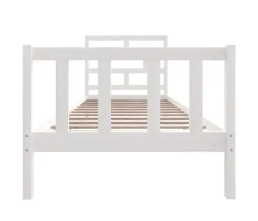 Voodiraam, Valge, Täismännipuit, 90 X 200 Cm