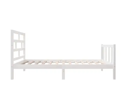 Voodiraam, Valge, Täismännipuit, 90 X 200 Cm