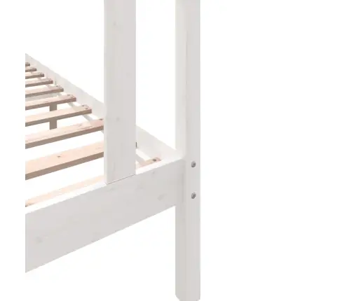 Voodiraam, Valge, Täismännipuit, 90 X 200 Cm