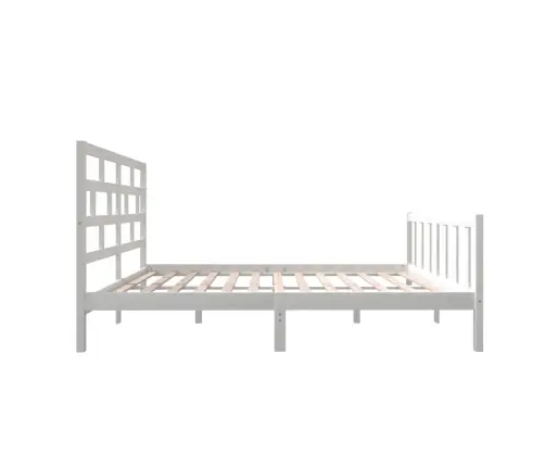 Gultas Rāmis, Balts, Priedes Masīvkoks, 140X200 Cm Vidaxl