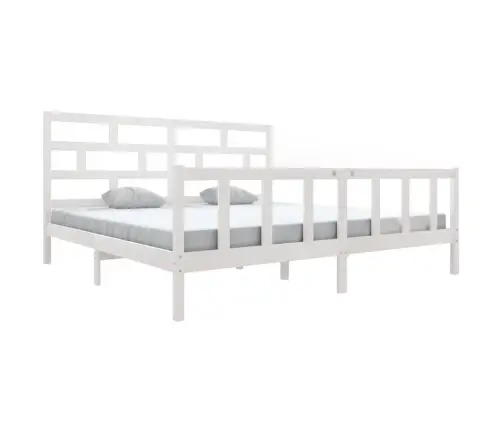 Gultas Rāmis, Balts, Priedes Masīvkoks, 180X200 Cm, Divvietīgs Vidaxl