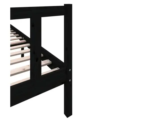 Gultas Rāmis, Melns, Priedes Masīvkoks, 200X200 Cm Vidaxl