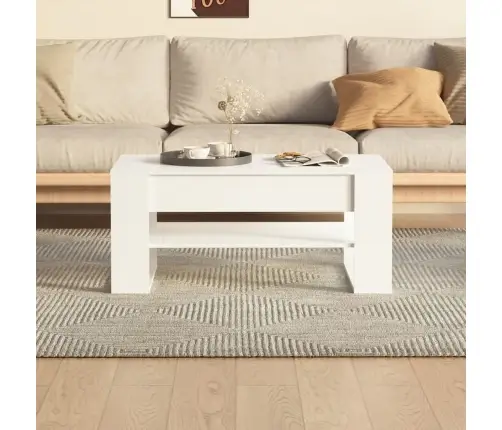 Kavos Staliukas, Baltas, 102X55X45cm Apdirbta Mediena, Blizgus