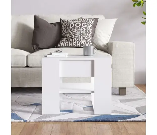 Kohvilaud, Valge, 55,5X55X45 cm Tehispuit