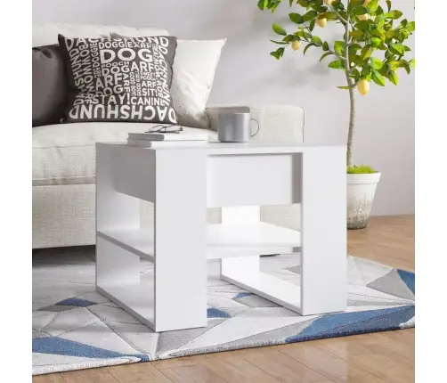Kohvilaud, Valge, 55,5X55X45 cm Tehispuit