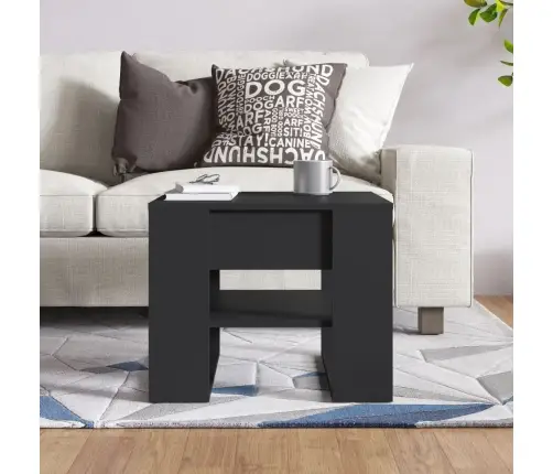 Kafijas Galdiņš, Melns, 55,5X55X45 Cm, Inženierijas Koks Vidaxl