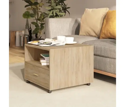 Kafijas Galdiņš, Ozola Krāsa, 55X55X40 Cm, Inženierijas Koks Vidaxl