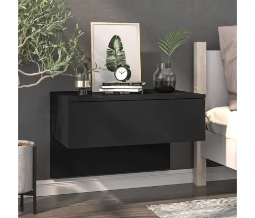 Sienas Naktsskapīši, 2 Gab., Melni Vidaxl