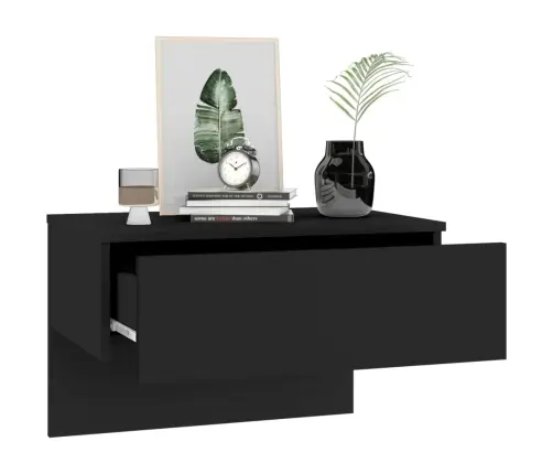 Sienas Naktsskapīši, 2 Gab., Melni Vidaxl