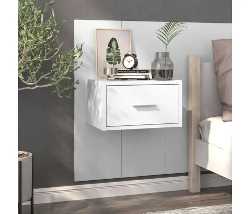 Prie Sienos Montuojama Naktinė Spintelė, Baltos Spalvos