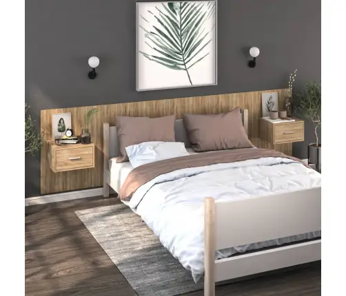 Sienas Naktsskapīši, 2 Gab., Ozolkoka Krāsa Vidaxl