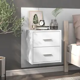 Prie Sienos Montuojama Naktinė Spintelė, Baltos Spalvos