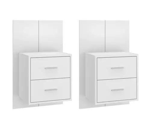 Prie Sienos Montuojamos Naktinės Spintelės, 2Vnt., Baltos