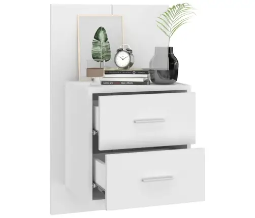 Prie Sienos Montuojamos Naktinės Spintelės, 2Vnt., Baltos