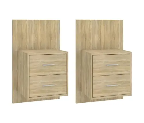 Sienas Naktsskapīši, 2 Gab., Ozolkoka Krāsa Vidaxl