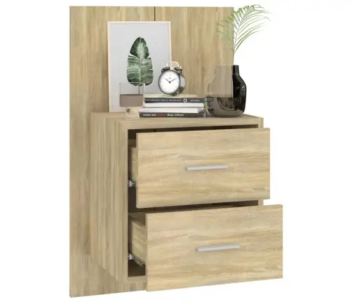 Sienas Naktsskapīši, 2 Gab., Ozolkoka Krāsa Vidaxl