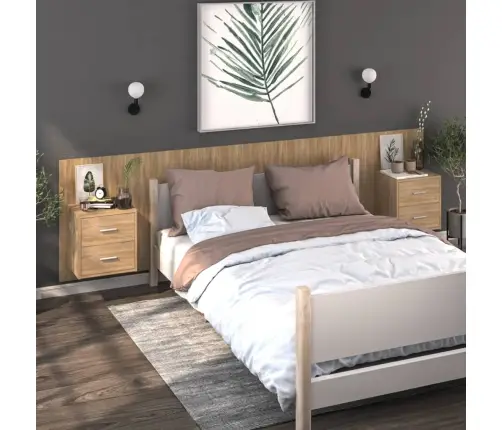 Sienas Naktsskapīši, 2 Gab., Ozolkoka Krāsa Vidaxl