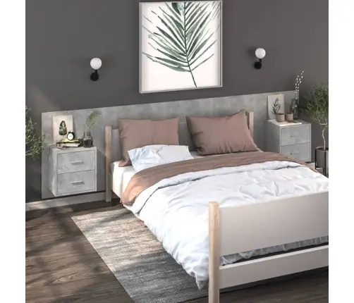 Sienas Naktsskapītis, Betona Pelēks Vidaxl