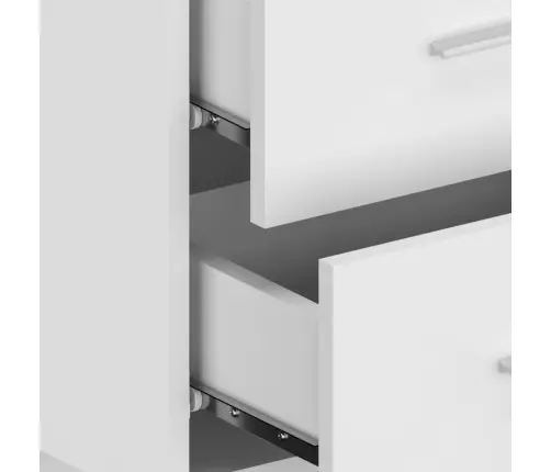 Prie Sienos Montuojama Naktinė Spintelė, Baltos Spalvos, Blizgi