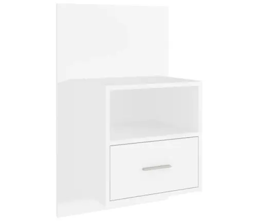 Sienas Naktsskapīši, 2 Gab., Balti Vidaxl