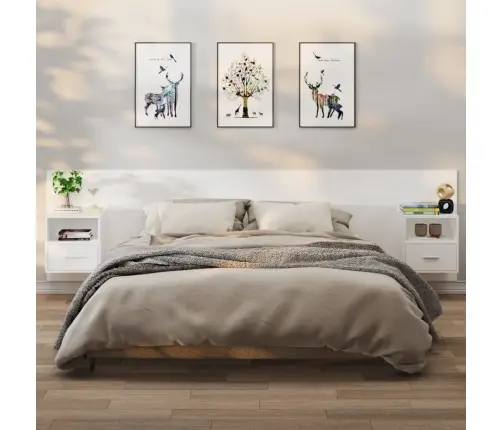 Sienas Naktsskapīši, 2 Gab., Balti Vidaxl